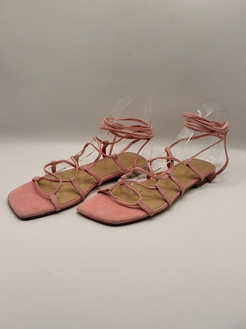 Marc Fisher LTD Womens Mahalia Strappy Leather Sandal In Pink Sz 8 M